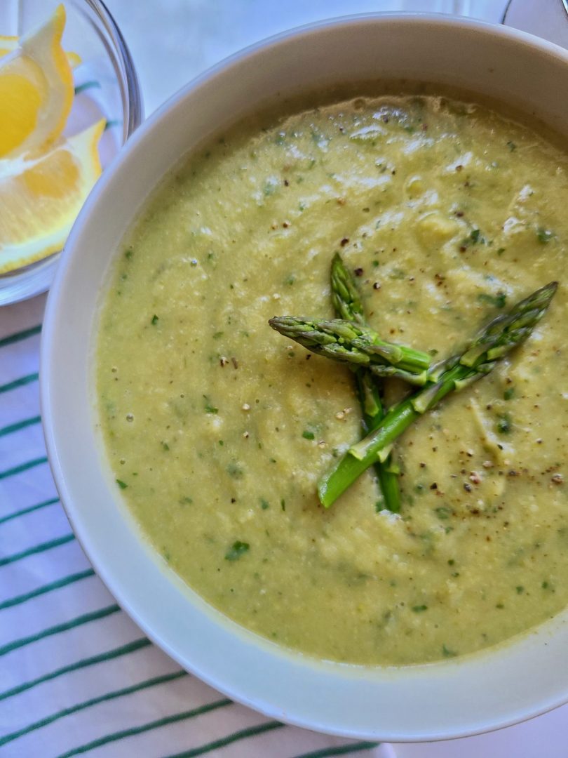 Artichoke and Asparagus Soup Vegan