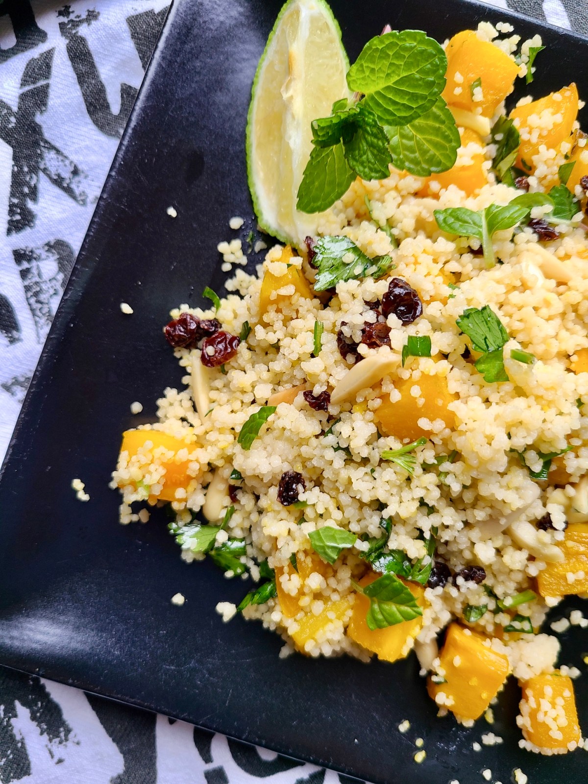 Golden Beetroot and Couscous Salad with Slivered Almonds and Dried Currants