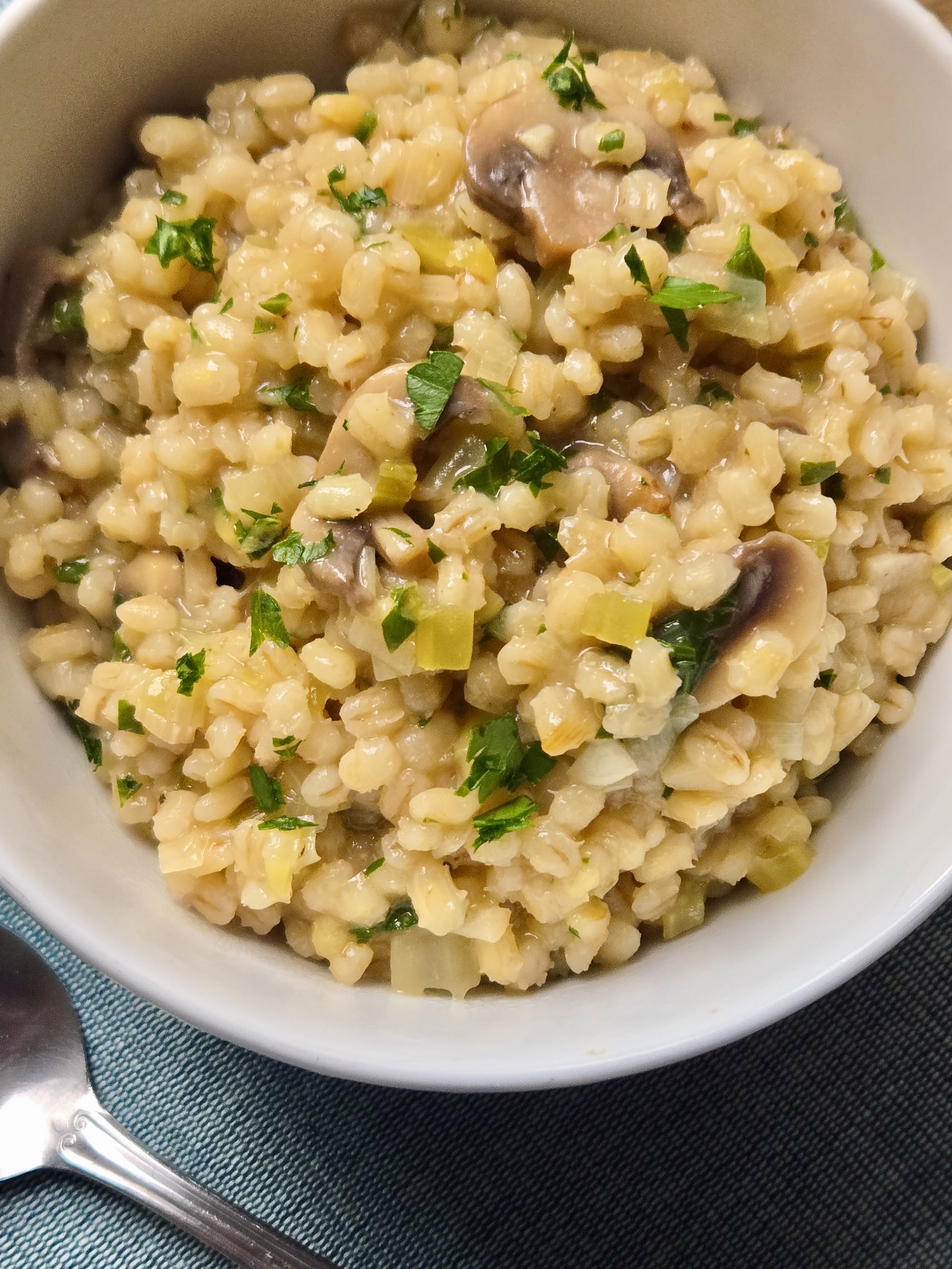 Barley Risotto with Mushrooms and Leeks
