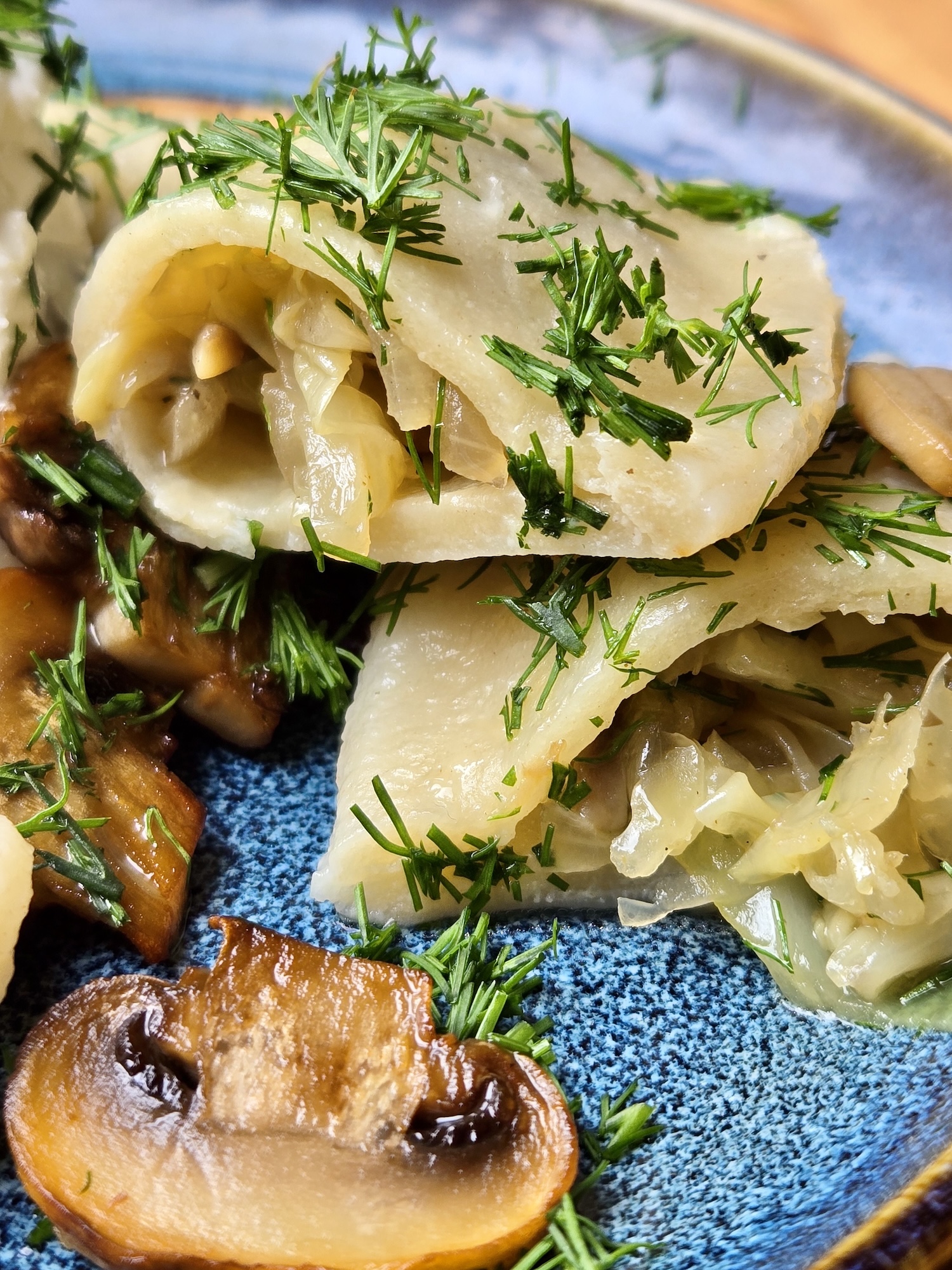 Cabbage and Wild Mushroom Pierogi
